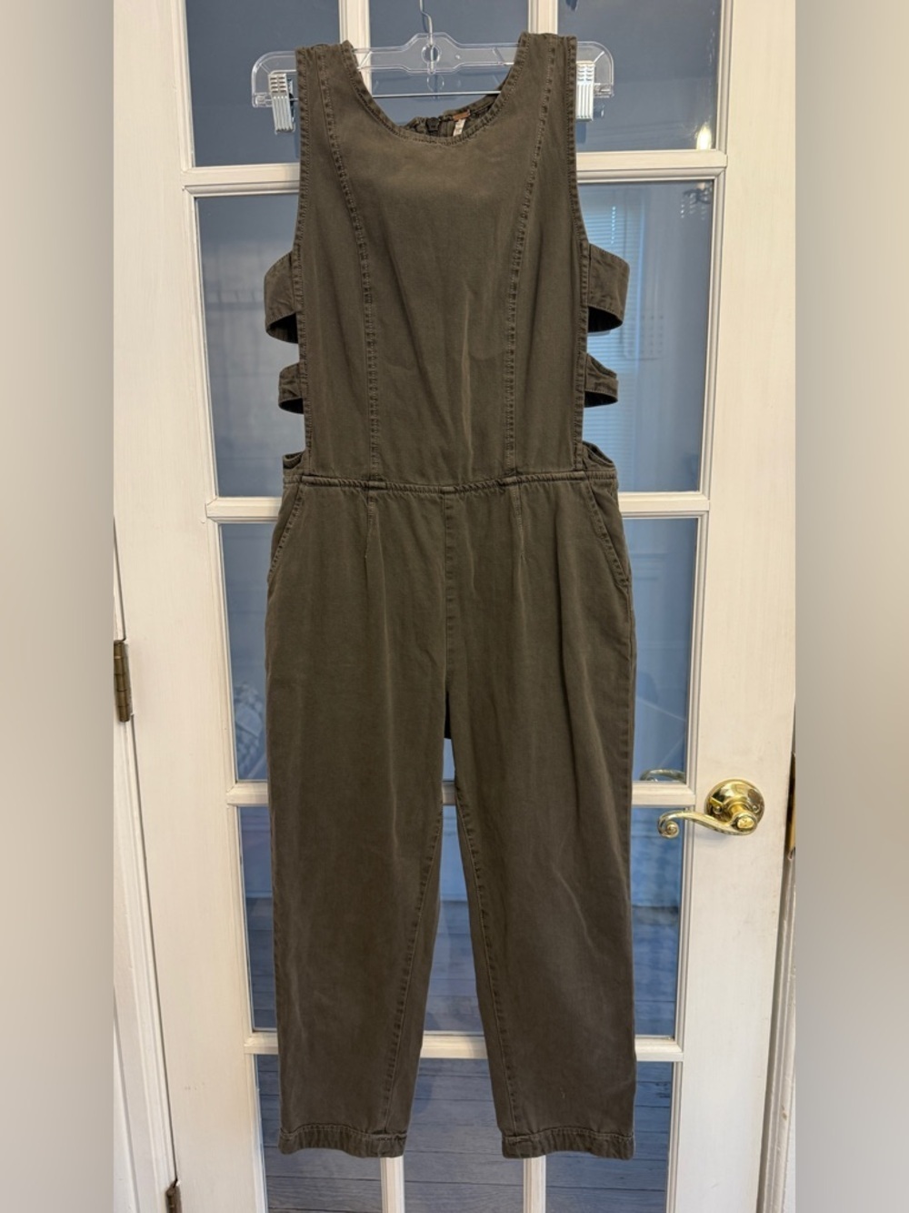 FREE PEOPLE Women's Dark Gray Side Cut Out Sleeveless Jumpsuit Size 0